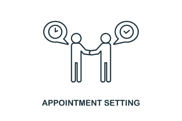 Appointment Setting Icon: A Modern Graphic Design Asset for Professional Use