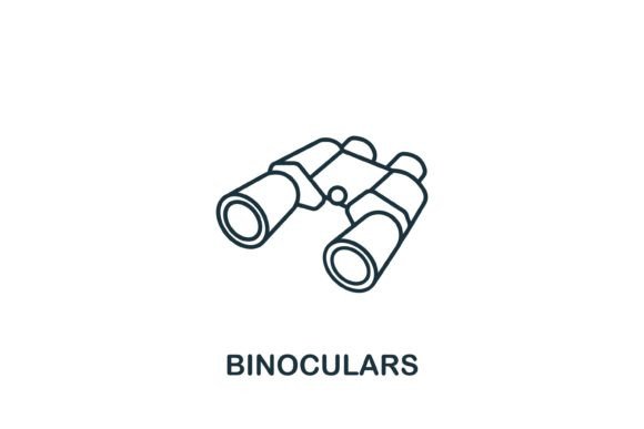 Binoculars Icon: A Versatile Graphic Design Asset for Editorial and Web Use