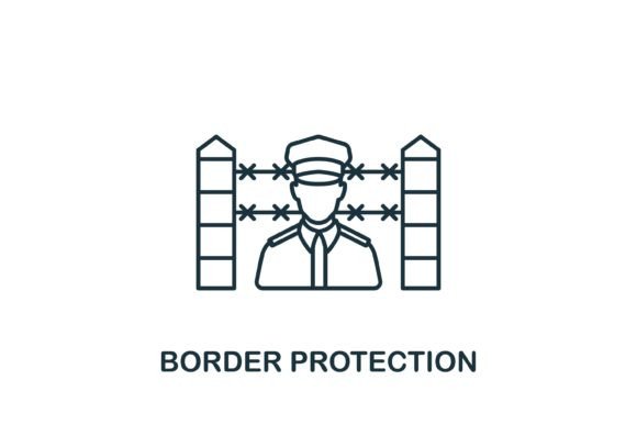 Border Protection Icon: A Versatile Graphic Design Asset for Local Business Branding