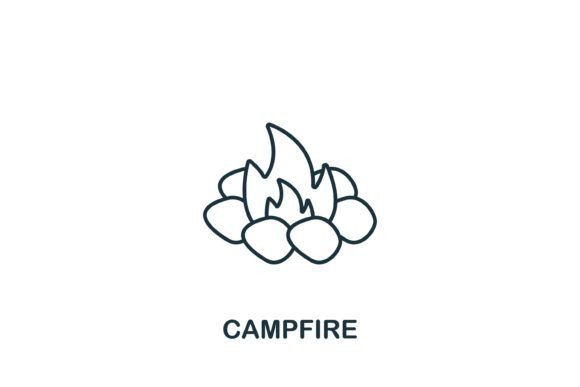 Campfire Icon: A Versatile Graphic Design Asset for Outdoor-Themed Projects
