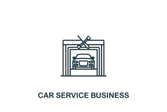 Car Service Business Icon for Commercial Design Projects