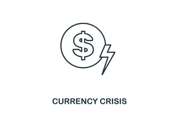 Currency Crisis Icon: A Versatile Graphic Design Asset for Handmade Creations