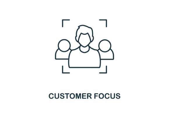 Customer Focus Icon: A Versatile Graphic Design Asset for Local Business Branding