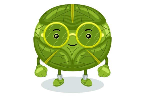 Cute Cabbage Mascot Character Vector for Graphics and Illustrations