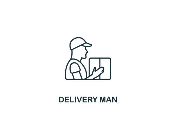 Delivery Man Icon: A Versatile Graphic Design Asset for Modern Marketing