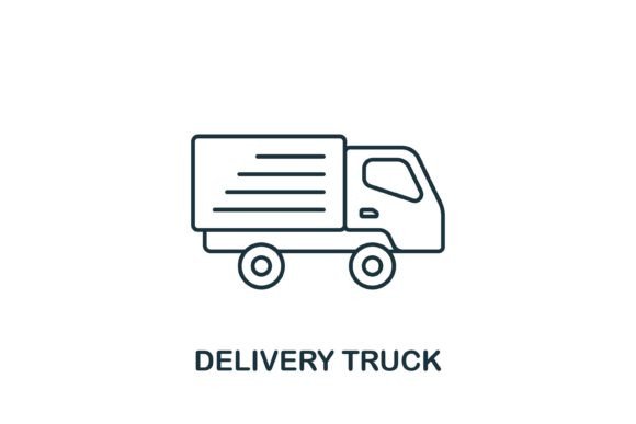 Delivery Truck Icon: A Versatile Graphic for Creative Design Projects