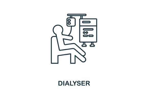 Dialyser Icon: A Modern Graphic Design Asset for Medical-Themed Projects