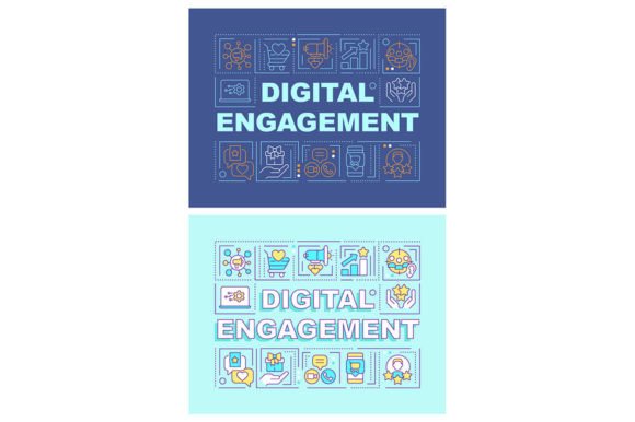 Digital Engagement Word Concept Banners: A Powerful Graphic Design Asset for Marketers