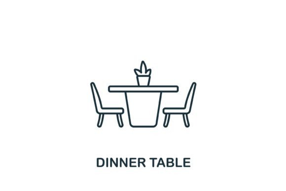 Dinner Table Icon for Graphics and Icons