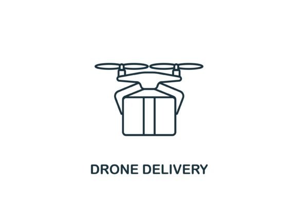 Drone Delivery Icon: Graphics and Icons for Modern Design