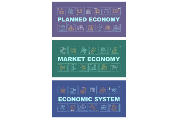Economic System Word Concepts Banner Set Review