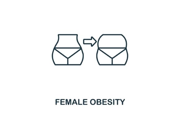 Female Obesity Icon: A Versatile Graphic Design Asset for Modern Marketing