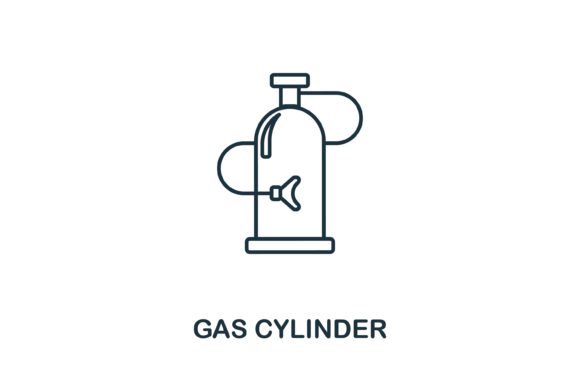 Gas Cylinder Icon for Commercial Graphics and Design Projects