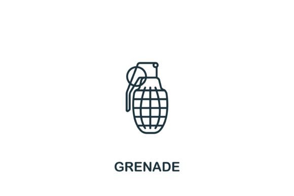 Grenade Icon Line – A Versatile Graphic Design Asset for Digital Sellers
