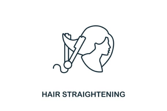 Hair Straightening Icon: A Versatile Graphic for Digital Sellers