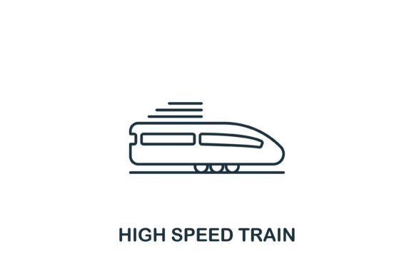 High Speed Train Icon for Graphics and Icons