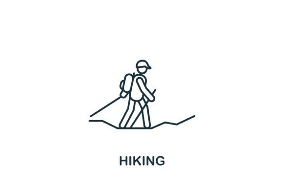Hiking Icon: A Versatile Graphic Design Asset for Outdoor-Themed Projects