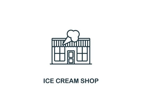 Ice Cream Shop Icon: A Versatile Graphic Design Asset for Local Branding