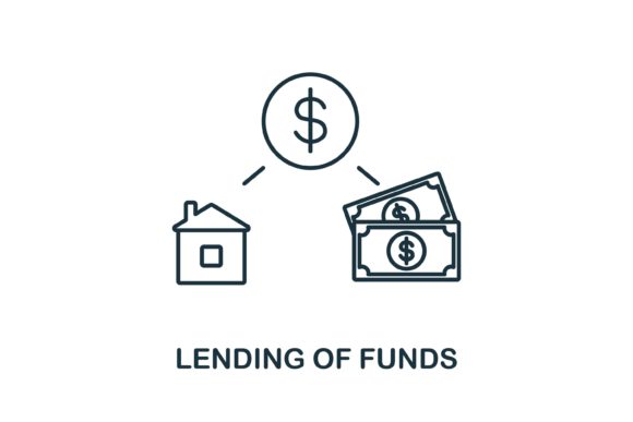Lending of Funds Icon: A Graphic Design Asset for Modern Branding