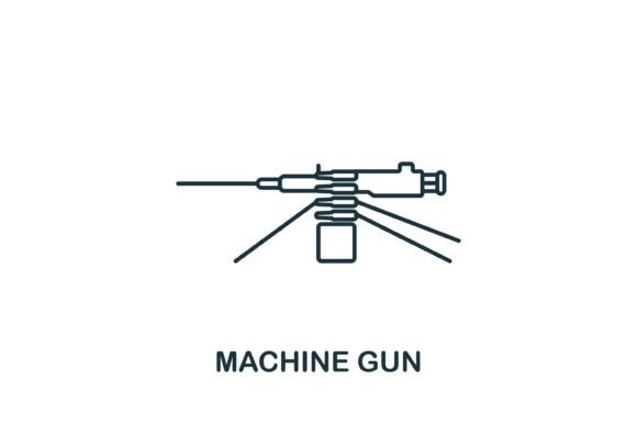 Machine Gun Icon: A Versatile Graphic Design Asset for Modern Branding