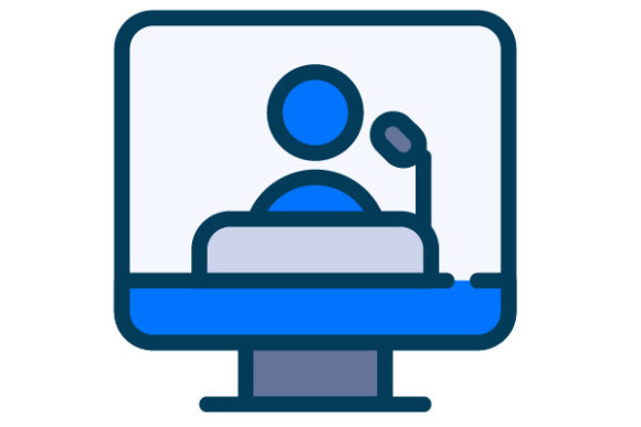Online Conference Filled Line: A Premium Graphic Design Asset for Small Business Branding