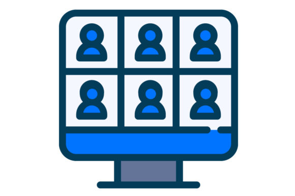 Online Meeting Icon Filled Line for Crafting & Graphics