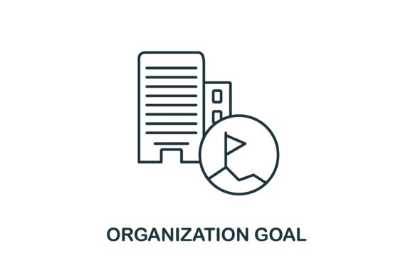 Organization Goal Icon: A Graphic Design Asset for Polished Content Publishing