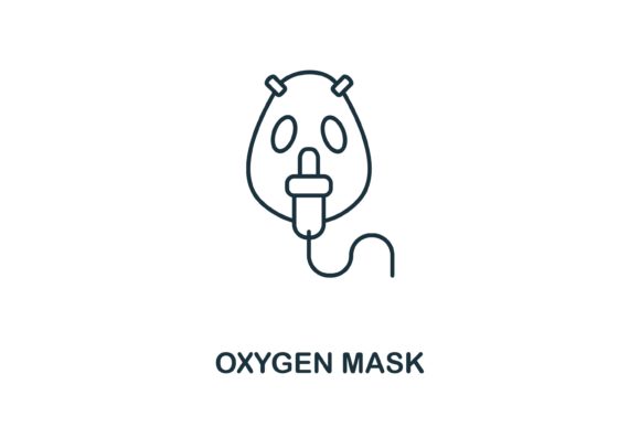 Oxygen Mask Icon: A Modern Graphic Design Asset for Medical and Wellness Projects