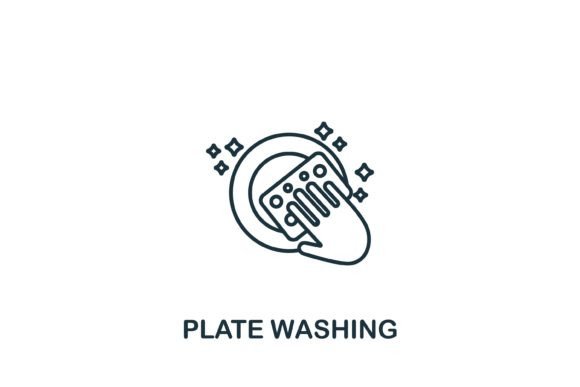 Plate Washing Icon Graphics and Icons
