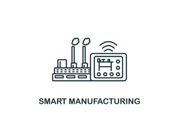Smart Manufacturing Icon for Graphics and Icons
